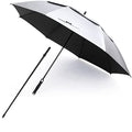 G4Free Vented UV Golf/Beach Umbrella 68" Arc, Auto Open Oversize Extra Large Windproof Sun Shade Rain Umbrellas - color: Silver/Black