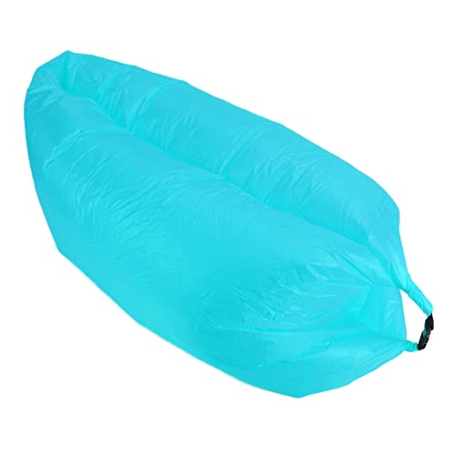 Foldable Air Mattress, Portable Inflatable Sleeping Bed, Blue - Lightweight Design, Quick Inflation, Ideal for Outdoor Camping and Beach Use