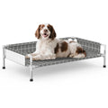 Elevated Dog Bed with 3-Sided Fence - Raised Pet Bed with Non-Slip Feet, Durable Elevated Couch for Small/Medium Dogs, Indoor/Outdoor Use with Easy-Clean Fabric - size: (M-)