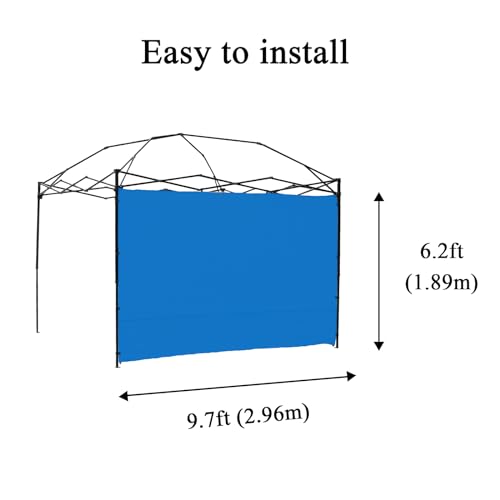 Canopy SunWall, 10x10ft Pop Up Canopy Sidewall for Instant Canopy Tent Gazebos, 1 Pack Sidewall Only Blue - color: Blue