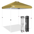 EAGLE PEAK Pop Up Canopy Tent with Wheeled Carry Bag, 8 Stakes, 4 Ropes, Easy Set Up Tent Canopy, 6.6x6.6 ft, Beige - color: Beige, size: 6.6x6.6
