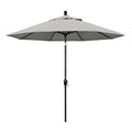 California Umbrella GSPT908302-5402 9' Round Aluminum Market, Crank Lift, Push Button Tilt, Black Pole, Sunbrella Granite - color: Granite