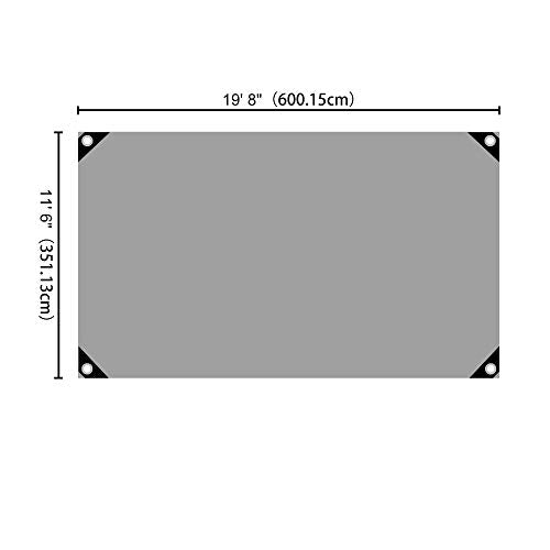 Yescom 12x20FT 14-Mil Plastic Tarp Waterproof Heavy Duty Tarpaulin with Eyelets Reversible Tear Resistant Furniture Covers Painting Camping Roof - color: 14mil-1pc-silver, size: 12X20 Ft
