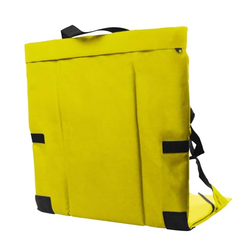 Folding Stadium Seat Cushion with Backrest, Portable Bleacher Pad for Camping, Fishing,15.8'' x 16.5'',Lightweight Chair with Backrest for Outdoor Sports and Concerts (Yellow) - color: Yellow