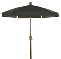 FiberBuilt Umbrellas Garden Umbrella, 7.5 Foot Black Canopy and Champagne Bronze Pole - color: Black with Champagne Bronze Pole, style: No Tilt