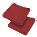 Magpie Fabrics Indoor Outdoor Waterproof Square Chair Cushion, 18" x 18" x 2.5", 2 Pack, Water Resistant Seat Cushions, for Patio Garden Office, Dark Red - color: Dark Red