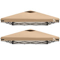 10x10 Pop Up Canopy Replacement Top Cover with Air Vent for Straight Leg Canopy Tent, Waterproof for Outdoor Garden Patio Camping Sun Shade(Frame NOT INCUDE) (Beige-2PCS) - color: Beige-2PCS
