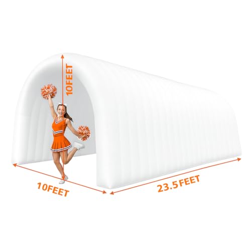 23x10x10FT Quick Setup Inflatable Tunnel Arch - for Sports Games, Trade Shows & Promotions (Blower Included) - color: White, size: 24FT