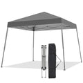 Canopy Tent, 10X10 FT Pop Up Canopy Outdoor Instant Tent Slant Legs with Carrying Bag, Portable Gazebo Shelter for Patio Deck Garden and Beach - 8X8 FT Canopy Cover (Dark Grey) - color: Dark Grey