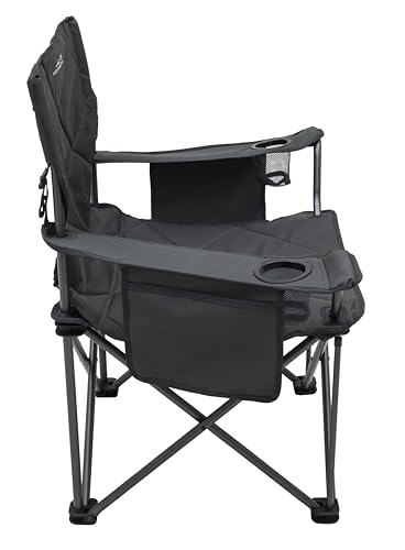 ALPS Mountaineering King Kong Camping Chairs for Adults with Mesh Cup Holders and Pockets, Built Durable and Reliable with Compact Foldable Steel Frame - color: Charcoal