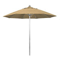 California Umbrella 9' Round Aluminum/Fiberglass Umbrella, Push Open, Silver Pole, Olefin Champagne Fabric - color: Champagne