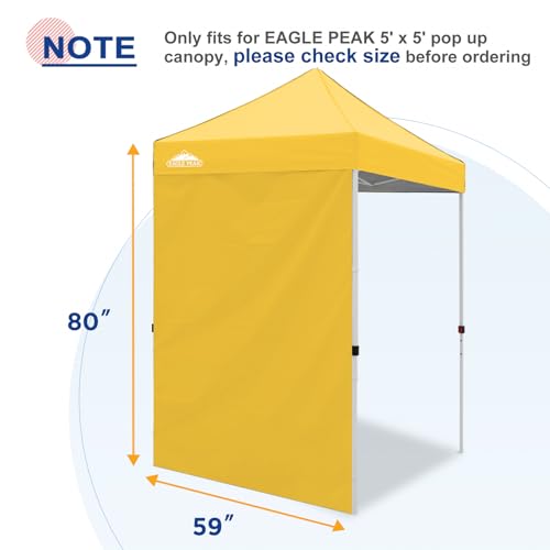 EAGLE PEAK Canopy Sidewall for 5x5 Pop Up Canopy Frame, Single Side Wall Panel Only (Fits 5x5 Straight Leg Frame, Canopy Top or Frame NOT Included), Yellow - color: Yellow