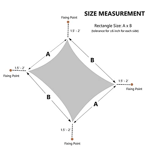 AsterOutdoor Sun Shade Sail Rectangle 16' x 20' UV Block Canopy for Patio Backyard Lawn Garden Outdoor Activities, Sand - color: Sand, size: 16' X 20'