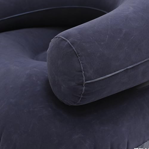 Inflatable Lounge Chair – Flocking PVC 73x73x52cm | Flocked Lounger Seat Lightweight Air Sofa | Portable Blow Up Chair for Outdoor Beach Pool Stadium Travel Living Room and Bedroom Use - color: Purplish Blue