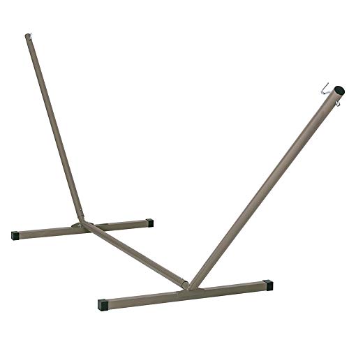 Lazy Daze Hammocks Outdoor 12 Feet Hammock Stand Heavy Duty Coated Steel Tube Frame, for Indoor Porch Patio Garden Backyard Hammocks, 450 Pounds Weight Capacity, Tan - color: Tan, size: 12 FT