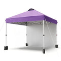 Garvee 10x10 Pop Up Canopy, Easy Up Outdoor Canopy Tent with Removable Sidewall, Portable Instant Commercial Tent Shelter with Vented Roof Roller Bag for Camping Picnic Beach, Purple
