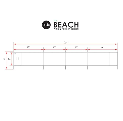 erda Sand Leopard Pro Beach Recycled Polyester Rip-Stop 20 ft Lightweight Windscreen, Privacy Screen, Wind Blocker, Free Matching Shoulder Bag