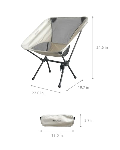 ONEFOREST Camping Chair, Foldable Portable Backpacking Chair for Beach Camp Hiking Outdoor Sport, Beige - color: Beige