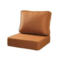 ARTPLAN Deep Seat Outdoor Patio Chair Cushions,2-Piece Seat and Back Cushion Set 24x24x6 and 18x24 Inches,Square, Signal Orange - color: Signal Orange