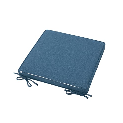 Magpie Fabrics Indoor Outdoor Waterproof Square Chair Cushion, 18" x 18" x 2.5", 2 Pack, Water Resistant Seat Cushions, for Patio Garden Office, Dark Blue - color: Dark Blue