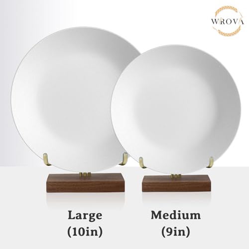 Wrova Wheat Straw Dinner Plates 9 Inch Unbreakable Set of 8 - Dishwasher & Microwave Safe Plastic Plates Reusable - Lightweight Plates for kitchen,camping,salad,appetizer - White - color: White, size: 9 inch