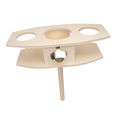 Zerodeko Wooden Beer Rack Insert Ground Wine Rack Outdoor Drink Holder for Beaches Picnics Camping