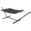 Double Hammock with Stand, Outdoor Quilted Padded Hammock with Heavy Duty Iron Frame, Portable Patio Swing Bed for Backyard Garden, 450 Lbs Capacity,Dark Gray - color: Dark Gray a