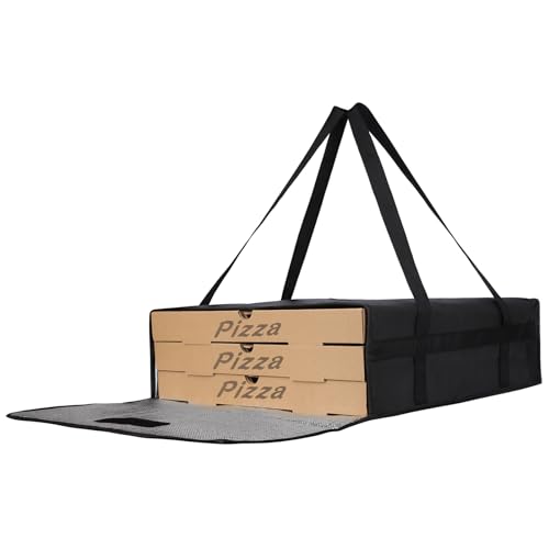Bodaon Pizza Bags for Delivery, Insulated Pizza Delivery Bag for Delivery Drivers, 20" x 20" x 6" Pizza Warmer Bags for Carry Hot, Commercial Food Warmers for Catering, Pizza Carrier, Black - color: Black, size: 20" x 20" x 6"H