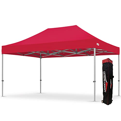 Extreme Canopy Commercial Heavy Duty Aluminum Instant Popup Canopy Tent (Red, 10ft x 15ft) - color: Red, size: 10ft x 15ft