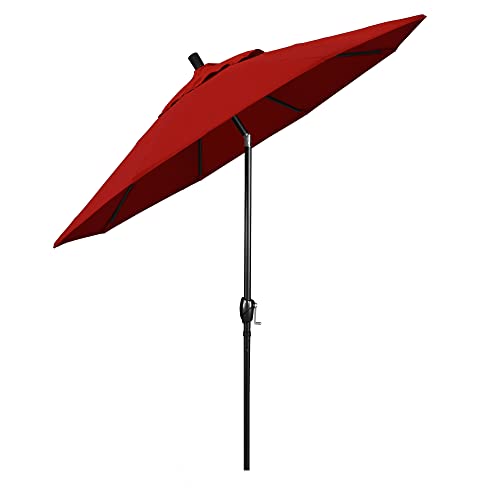 California Umbrella GSPT908302-5403 9' Round Aluminum Market, Crank Lift, Push Button Tilt, Black Pole, Sunbrella Jockey Red Patio Umbrella, 9-Feet - color: Jockey Red