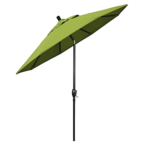 California Umbrella GSPT908302-5429 9' Round Aluminum Market, Crank Lift, Push Button Tilt, Black Pole, Sunbrella Macaw - color: Macaw