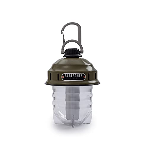 Barebones Beacon Hanging Light – Olive Drab, Rechargeable LED Camping Lantern with Adjustable Brightness – Weatherproof Vintage-Style Hanging Lantern for Outdoor Adventures and Year-Round Use - color: Olive Drab