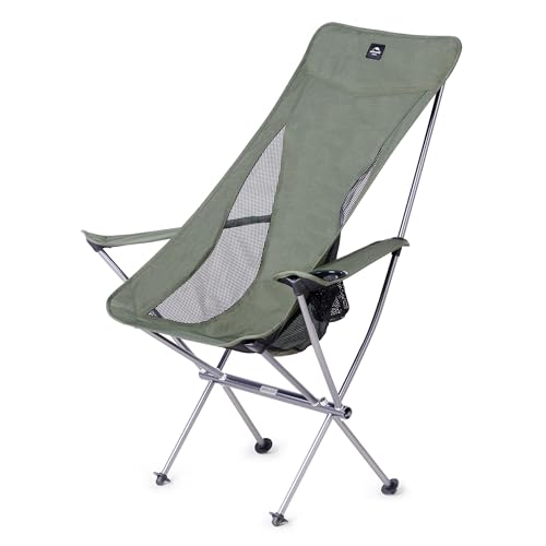 Naturehike YL06 Plus Camping Chair, Ultralight Portable Camp Chair with Storage Bag, Compact Folding Beach Chair for Backpacking Hiking Fishing Picnic