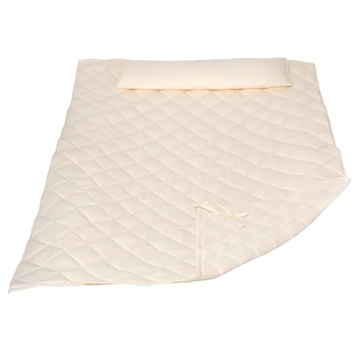ANOW Double Hammock Pad and Hammock Pillow Set, Portable Polyester Hammock Pad, Cream - color: Cream