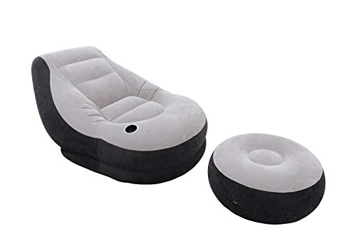 Intex Inflatable Ultra Lounge Chair with Cup Holder and Ottoman Set (3 Pack) - size: 3 Pack