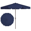 JEAREY 9 FT Patio Umbrella Outdoor, Table Umbrellas Market Umbrella w/Push Button Tilt/Crank, 8 Sturdy Ribs(Navy Blue) - color: Navy Blue