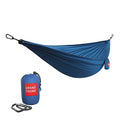 GRAND TRUNK Ultralight Camping Hammock | Single Portable 9’6” Ripstop Polyester Hammock with Carabiners | 12 oz Lightweight for Hiking & Travel | Blue - color: Blue