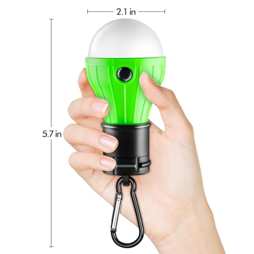 FLY2SKY Portable LED Tent Lamp, Clip Hook Hurricane Emergency Light Bulb, Camping Equipment Lanterns for Hiking, Backpacking Outage, B-CLOSED-HOOK, 4 Packs - style: B-CLOSED-HOOK