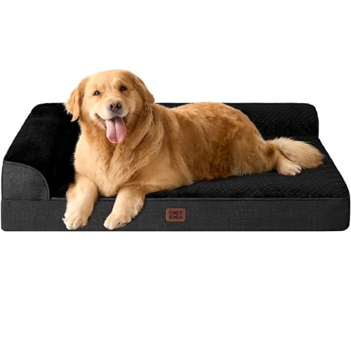 EHEYCIGA Extra Large Dog Bed Othorpedic, Memory Foam XL Dog Bed with Washable Removable Cover, Waterproof Pet Sofa Couch XLarge Size Dogs with Nonskid Bottom, 44x32x6.5, Black - color: Black, size: 44.0"L x 32.0"W x 6.5"Th