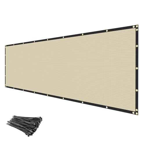 Privacy Fence Screen 6' x 3' Fencing Cover Heavy Duty Mesh Windscreen Cloth for Outdoor Garden Patio Backyard Chain Link Fence Beige - color: Beige, size: 6' x 3'