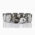 Vinod Stainless Steel Glass Set of 12 - Premium Metal Cups | Beer Glasses | Juice Glass - color: Set Of 12, size: 10 OZ