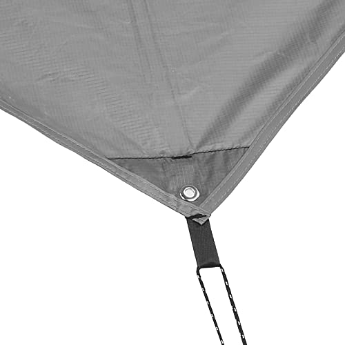 Waterproof Camping Tarp, Camping Cover with Rhombus Pattern, 360x290cm Multifunction Sun Shade Canopy for Beach Hammock Tent, Includes Storage Bag and Wind Ropes (Gray) - color: Gray