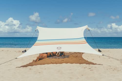 Neso Portable Beach Tent Sun Shelter - Lightweight Beach Shade Canopy - Easy Setup for Family Outings - Patented Reinforced Corners - UPF 50+ Sun Protection - color: Rainbow