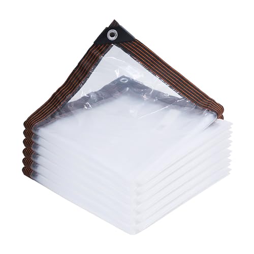 6' x 10' Clear Poly Tarp Heavy Duty with Grommets for Henhouse Porch Greenhouse Camping - size: 6FT X 10FT