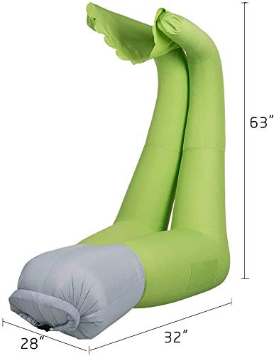 Inflatable Air Lounger with Sun Canopy and Carry Bag Sunshade Easy Blow Up Hangout Couch for Indoor and Outdoor for Beach Pool Picnic Camping