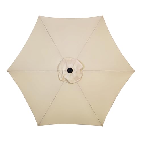 7.5 FT Patio Umbrella(Styles Featuring Tassels, LED Lights, or Bases Available), Stylish, Modern & Adjustable, with Effortless Crank Operation for Your Garden, Beach, Deck, Backyard & Pool - color: Khaki, size: No Base