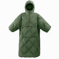 ATEPA Wearable Sleeping Bag, Recycled Water-Resistant Camping Blanket Poncho, Ultralight Packable Stadium Blanket for Outdoor - color: Green