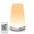 Auxmir Rechargeable LED Night Light, Touch & Remote Control Bedside Lamp with 13 Colors, 5 Brightness Levels, Portable Table Lamp for Kids Baby Nursery, Bedroom, Bathroom, Camping, Silver - color: Silver
