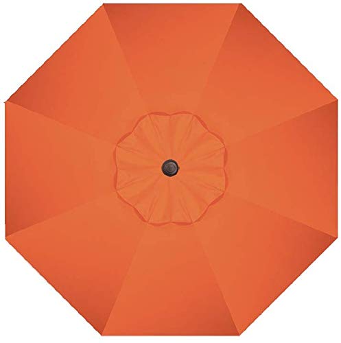 Treasure Garden Octagonal 9 ft Patio Umbrella - Outdoor Furniture Table Umbrella – Push-Button Tilt – Bronze Aluminum Frame (Obravia, Sunset) - color: O'bravia Sunset w/Bronze Frame, size: 9 FT Push Button Tilt