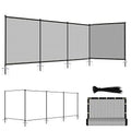 ECOOPTS 5'Hx2'L Privacy Fence Set with Poles and Rails Ground Spikes Fence Kit for Patio Garden Pool Yard (Light Gray) - color: Light Gray, size: 5'Hx2'L